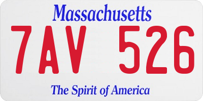 MA license plate 7AV526