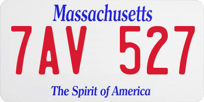 MA license plate 7AV527