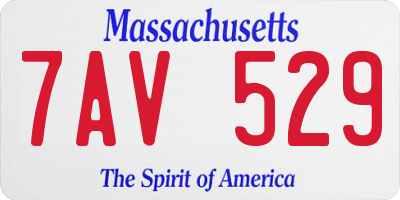MA license plate 7AV529