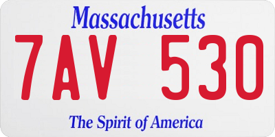 MA license plate 7AV530
