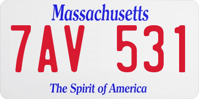 MA license plate 7AV531