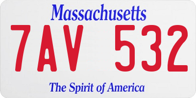 MA license plate 7AV532