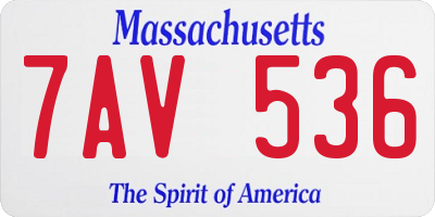 MA license plate 7AV536