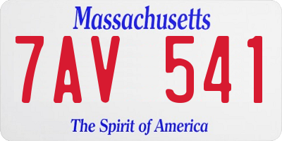 MA license plate 7AV541