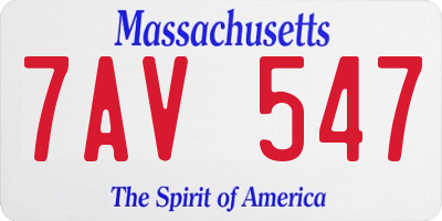 MA license plate 7AV547