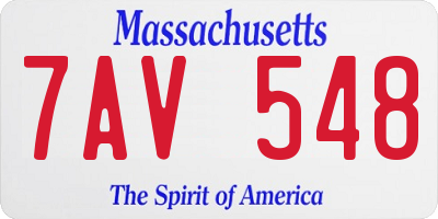 MA license plate 7AV548
