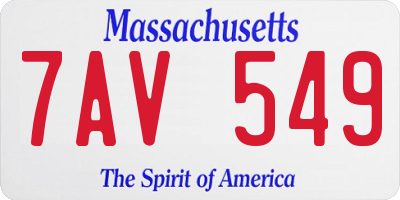 MA license plate 7AV549