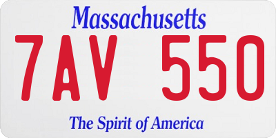 MA license plate 7AV550