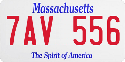 MA license plate 7AV556