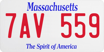 MA license plate 7AV559