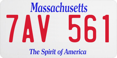 MA license plate 7AV561