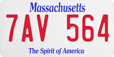 MA license plate 7AV564
