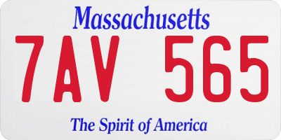 MA license plate 7AV565