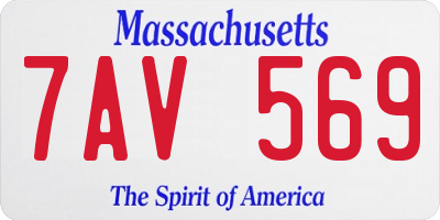 MA license plate 7AV569