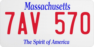 MA license plate 7AV570