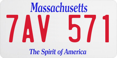 MA license plate 7AV571