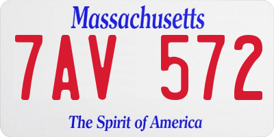 MA license plate 7AV572