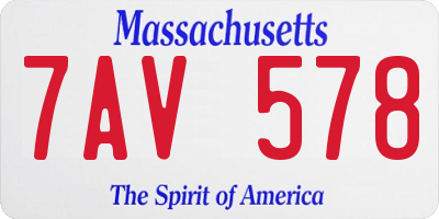 MA license plate 7AV578