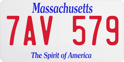 MA license plate 7AV579