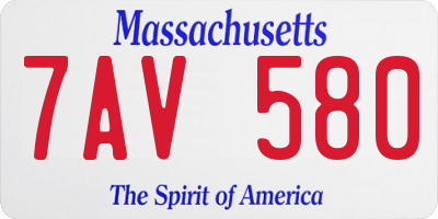 MA license plate 7AV580