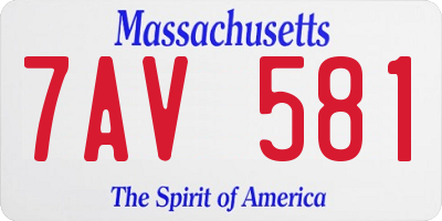 MA license plate 7AV581