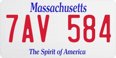 MA license plate 7AV584
