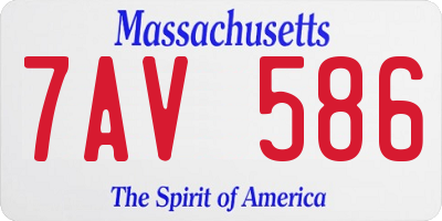 MA license plate 7AV586
