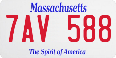 MA license plate 7AV588