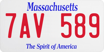 MA license plate 7AV589