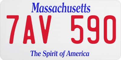 MA license plate 7AV590