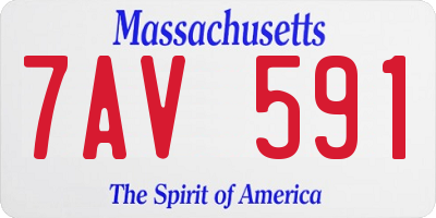 MA license plate 7AV591