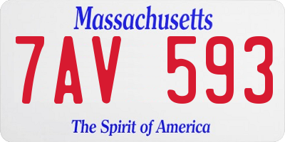 MA license plate 7AV593