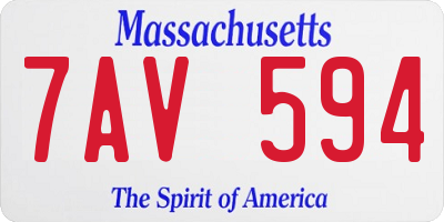 MA license plate 7AV594