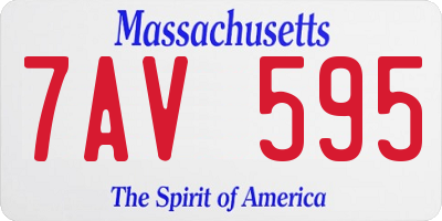 MA license plate 7AV595