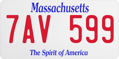 MA license plate 7AV599