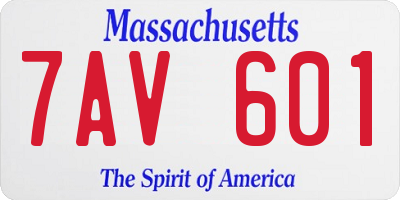 MA license plate 7AV601