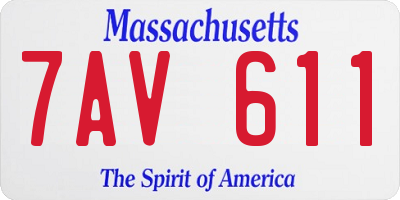 MA license plate 7AV611