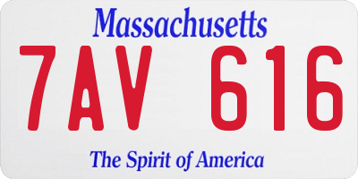 MA license plate 7AV616
