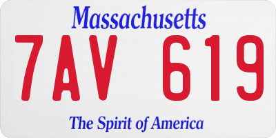 MA license plate 7AV619