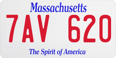 MA license plate 7AV620