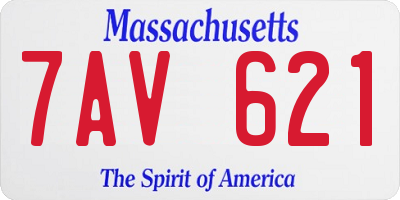 MA license plate 7AV621