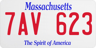 MA license plate 7AV623