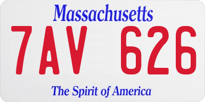 MA license plate 7AV626