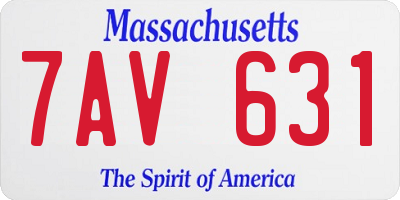 MA license plate 7AV631