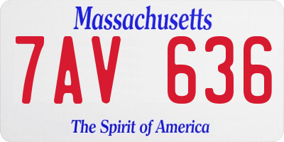 MA license plate 7AV636