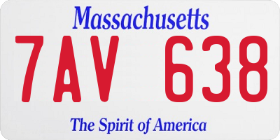 MA license plate 7AV638