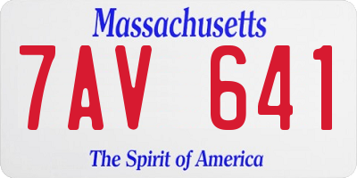 MA license plate 7AV641