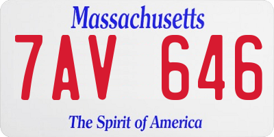 MA license plate 7AV646