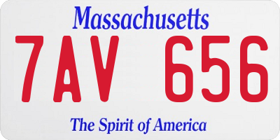 MA license plate 7AV656