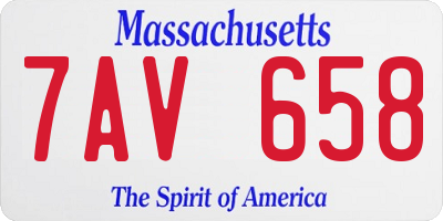 MA license plate 7AV658